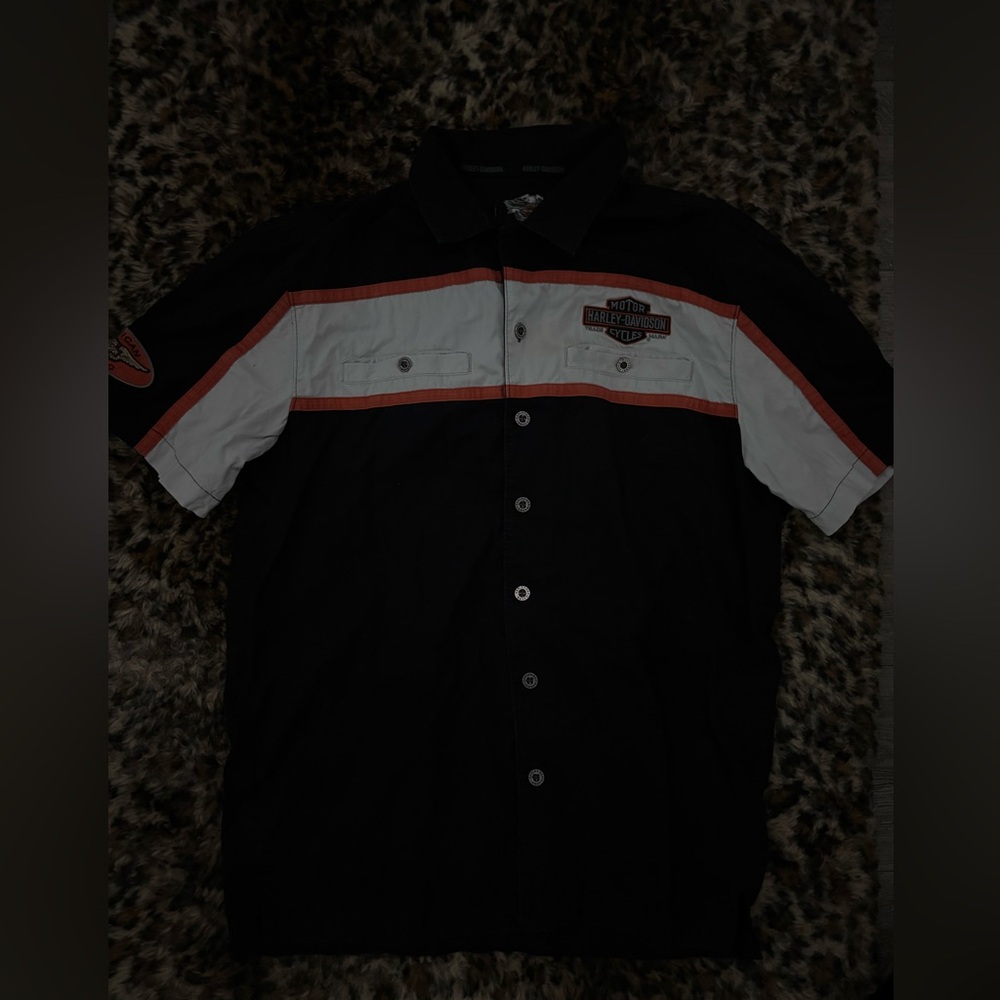 Harley-Davidson Black and White Men's Shirt